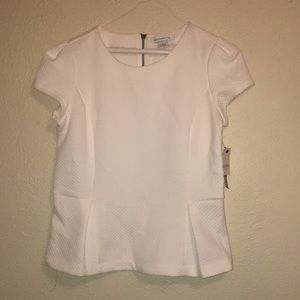 White Liz Claiborne Peplum Top